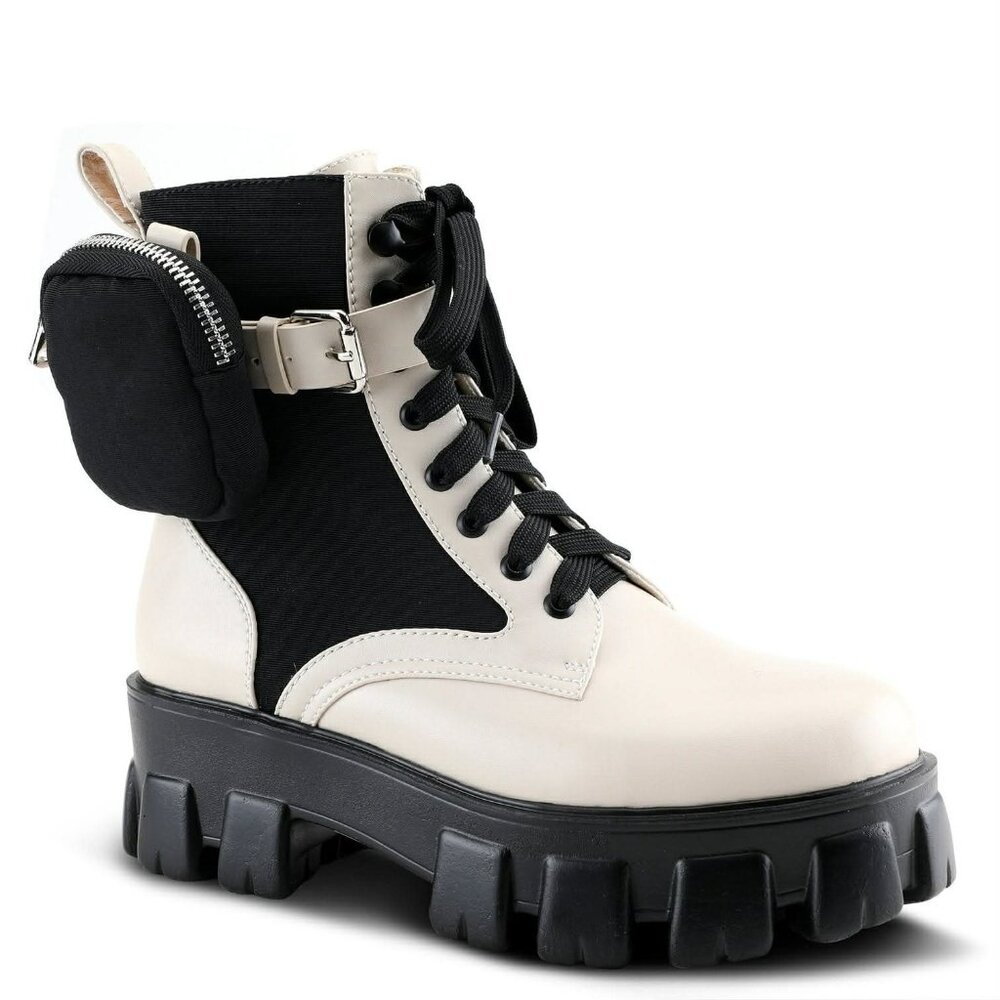 Azura Stoked Combat Boots | Chunky Lug Platform | Mini Utility Pouch | Size 39